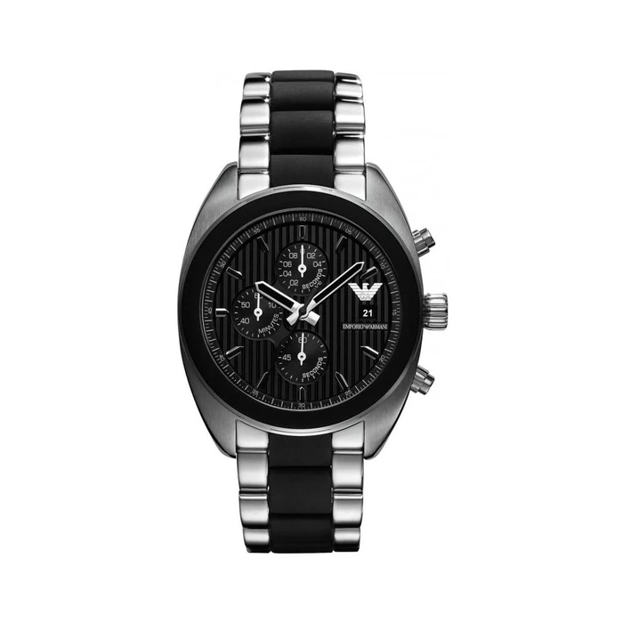 Ανδρικό Ρολόι Armani Ar5952 (43mm) Μεταλλικό Μπρασελέ Μαύρο