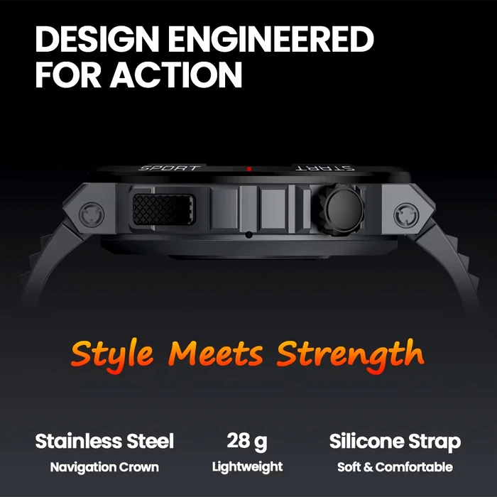 Zeblaze Ares 3 Plus 46mm Smartwatch με Παλμογράφο (Μαύρο)