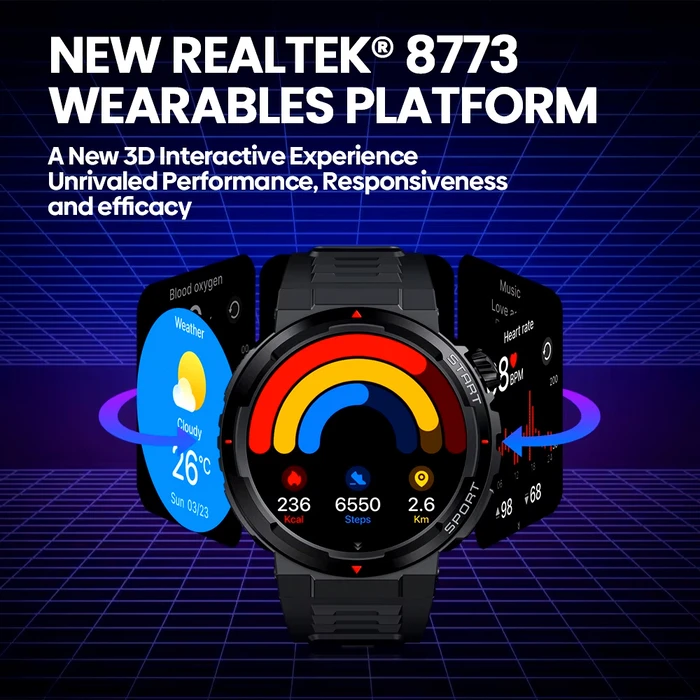 Zeblaze Ares 3 Plus 46mm Smartwatch με Παλμογράφο (Μαύρο)