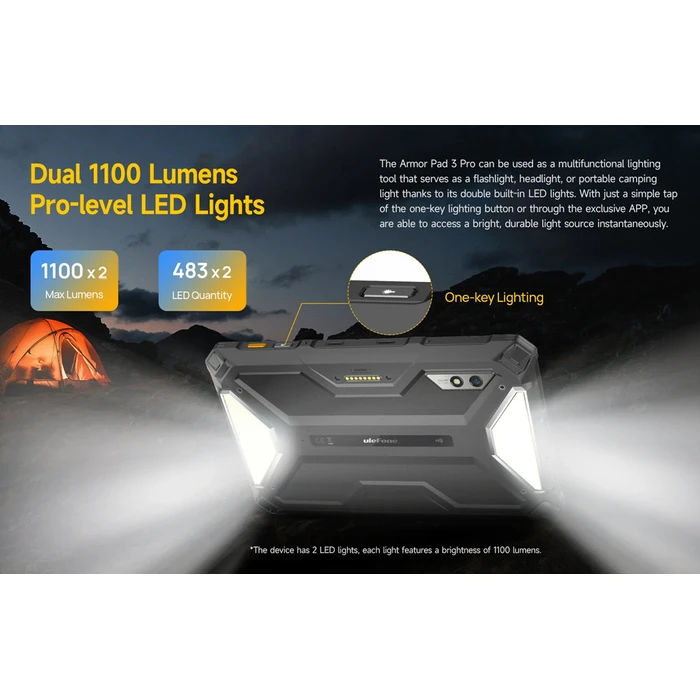 Tablet Ulefone Armor Pad 3 Pro, 10.36", 8/256GB, 33280mAh, 4G, Μαύρο