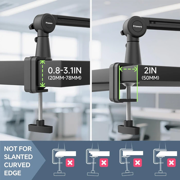 Βάση Γραφείου Prizmora για Μικρόφωνο/Smartphone As26 με Βραχίονα 2 Σημείων, Μαύρη