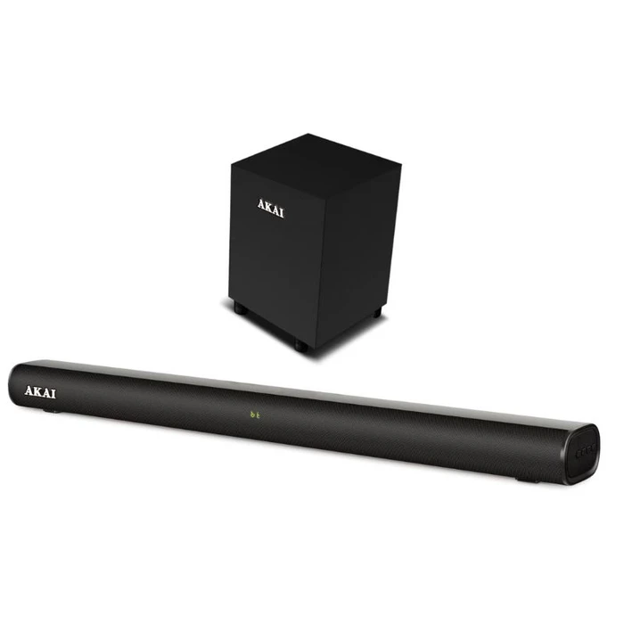 Soundbar Akai ASB-20CSW και ενσύρματο Subwoofer με Bluetooth, USB, AUX, EQ, HDMl, COAX, OPT 80W RMS