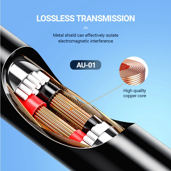 Καλώδιο Ήχου Celebrat 3.5mm AU-01, AUX, 1m, Μαύρο