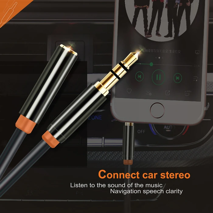 Cabletime Καλώδιο Ήχου 3.5mm male - 3.5mm female Μαύρο 0.5m με Επίχρυσους Ακροδέκτες CT-AV311-P11FG