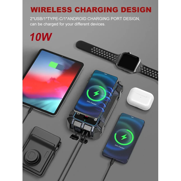 Εκκινητής Μπαταρίας Αυτοκινήτου Avapow A9 Pro με Φακό, 12V/2500A, 16000mAh