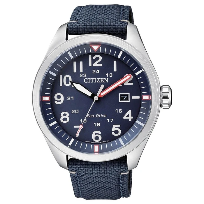 Ανδρικό Ρολόι Citizen Aw5000-16L (42mm) Υφασμάτινο Λουράκι Μπλε