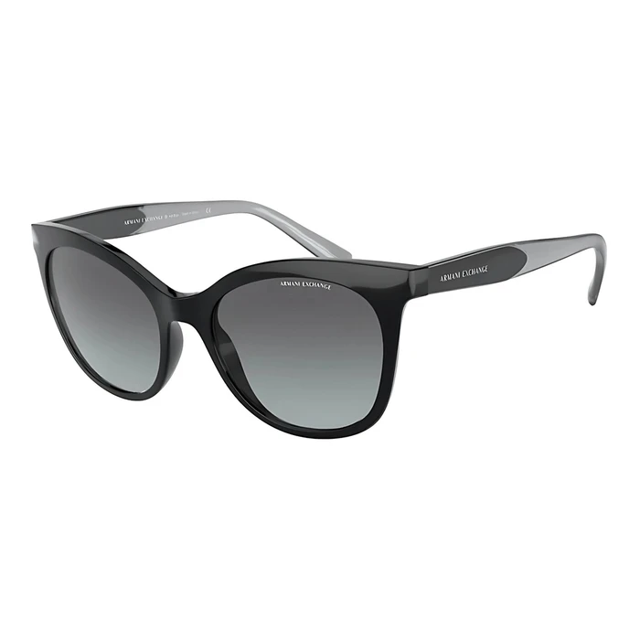 Armani Exchange Women's Sunglasses AX4094S 81588G — Black Acetate Frame, Grey Lenses (54/19/140 mm)