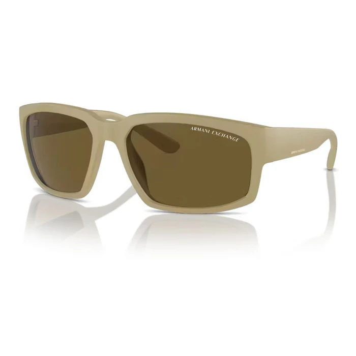 Armani Exchange Men's Sunglasses AX4142SU 834873 — Matte Beige Frame, Dark Brown Lenses (61/17/135 mm)