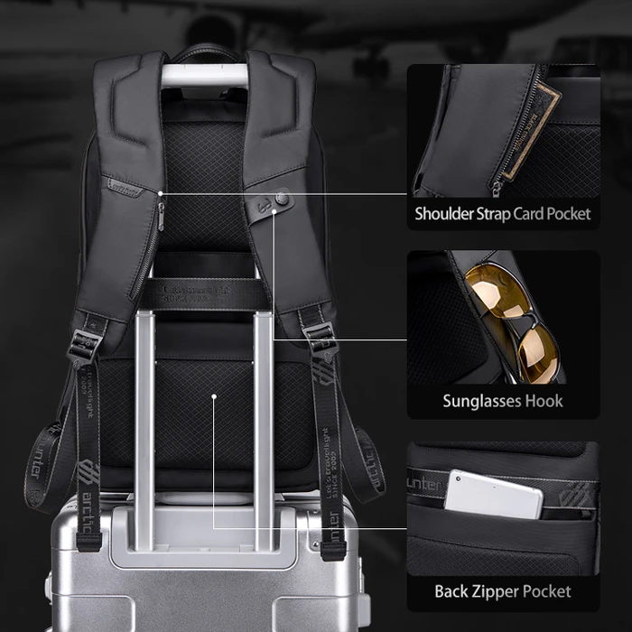 Τσάντα Laptop Arctic Hunter Πλάτης B00423 15.6, Usb, 21L, Μαύρη