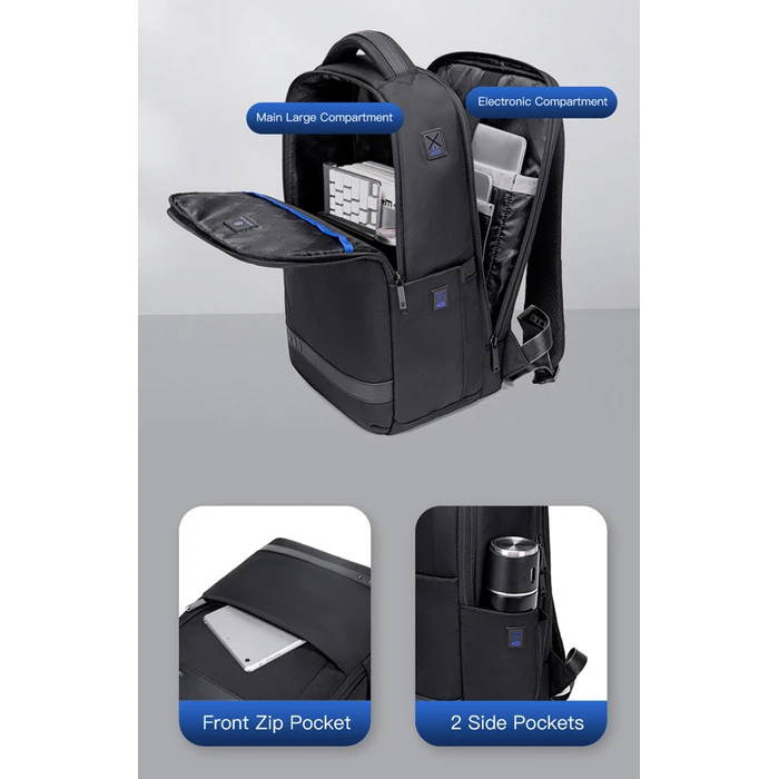 Τσάντα Πλάτης Arctic Hunter B00498 Με Θήκη Laptop 15.6" 22l Μαύρη