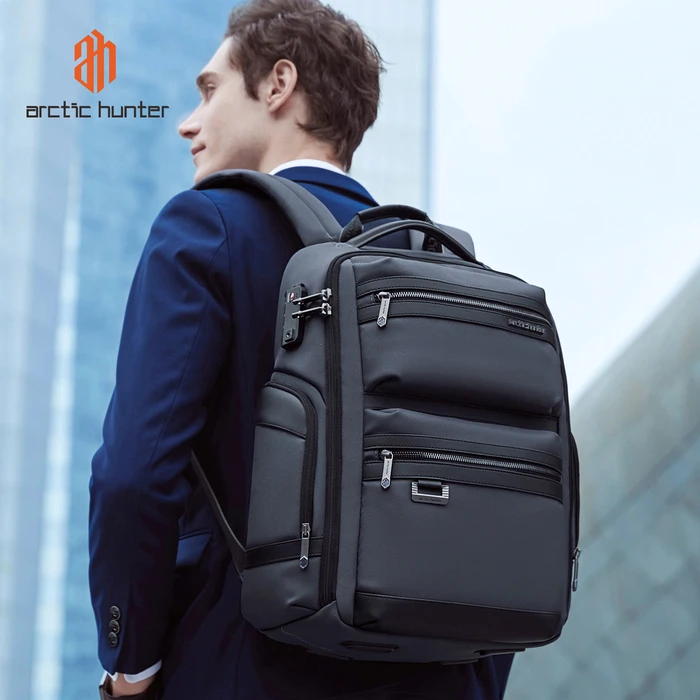 Τσάντα Laptop Arctic Hunter Πλάτης B00682 15.6", Usb, Λουκέτο Tsa, 23.5L, Γκρι