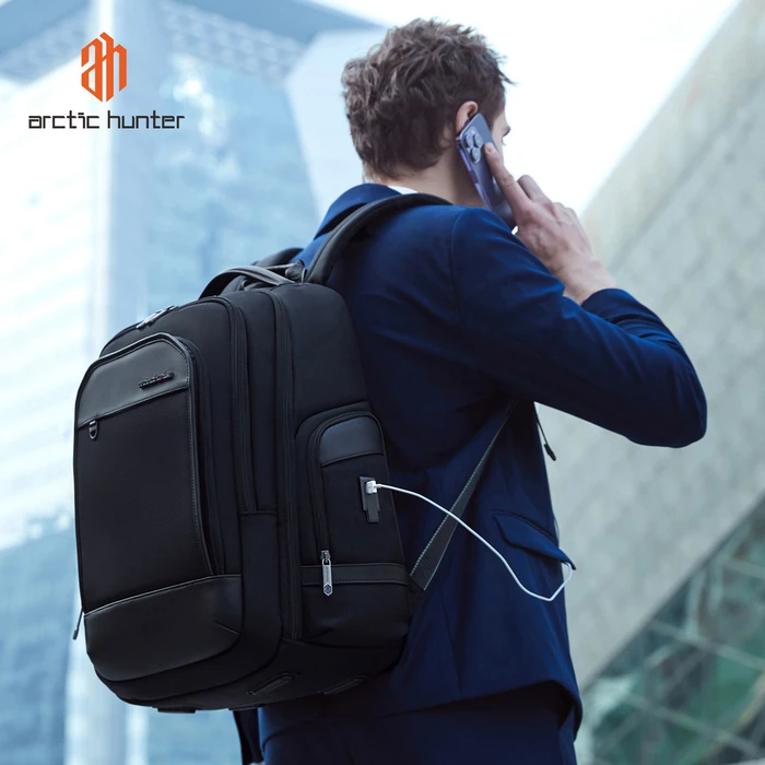 Τσάντα Laptop Arctic Hunter Πλάτης B00683 15.6", Usb, 20.5L, Μαύρη