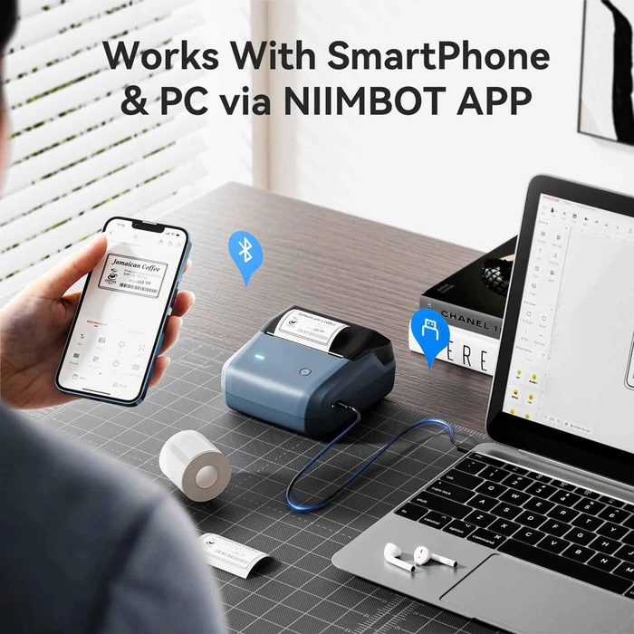 Θερμικός Εκτυπωτής Ετικετών Niimbot Smart B31, 203Dpi, Bluetooth, Μπλε