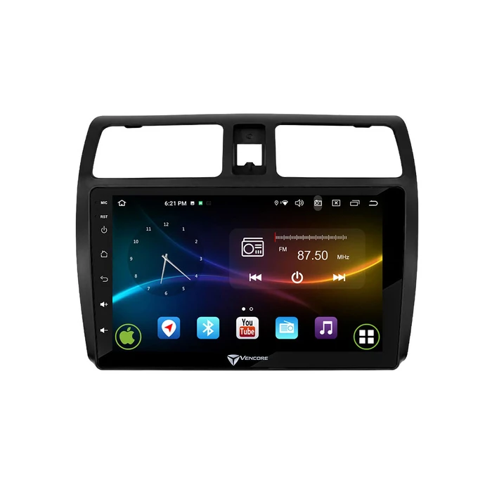 VenCore 3236-10008-0255B - Οθόνη Multimedia Android 15 10.1" IPS MTK6762 Octa-Core 2GB/32GB με Πρόσοψη, CarPlay, Android Auto και Υποστήριξη Κάμερας Οπισθοπορείας AHD για Suzuki Swift 2005-2010 – Μαύρη