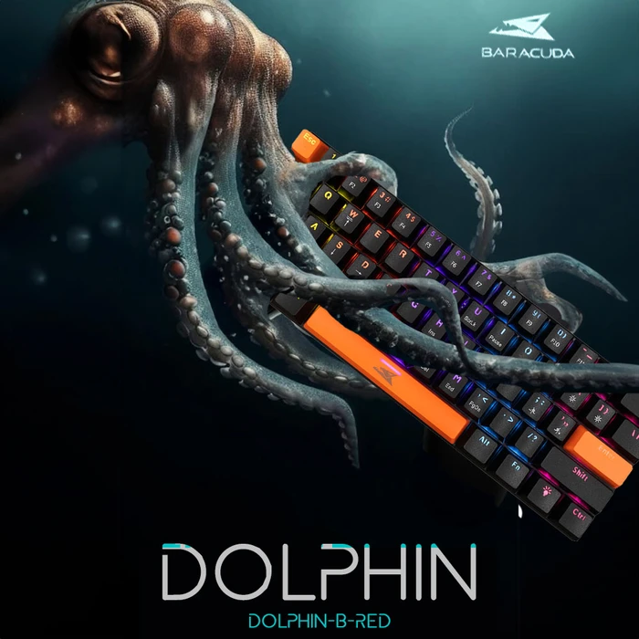 Gaming Πληκτρολόγιο Baracuda Bgk-03111 Dolphin Us Red Switch Black