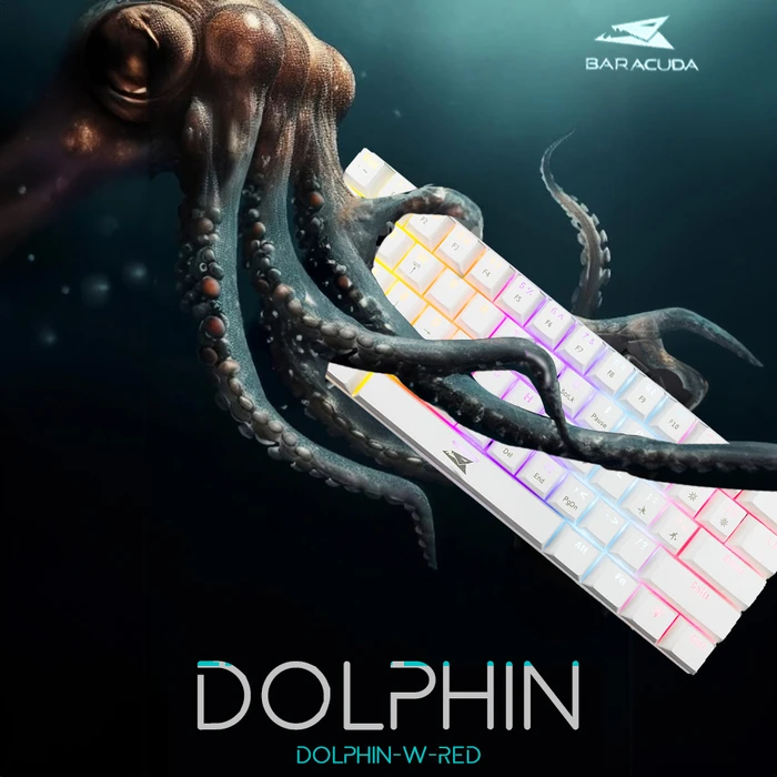 Gaming Πληκτρολόγιο Baracuda Bgk-03211 Dolphin Us Red Switch White