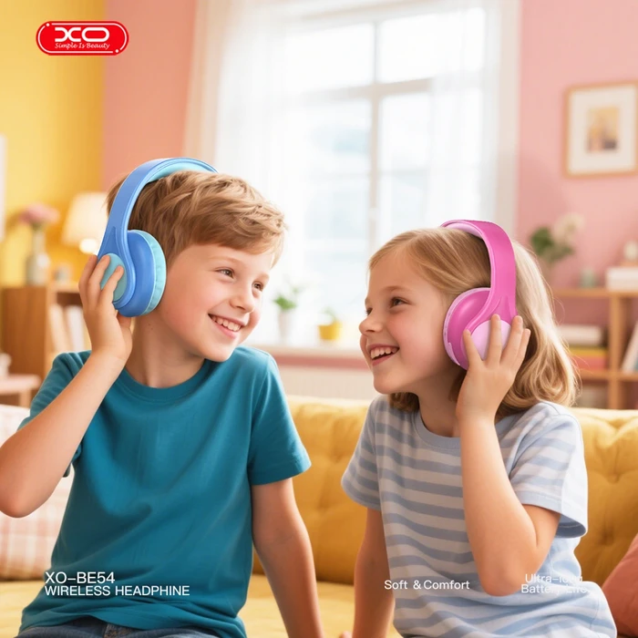 XO Children's Headphones On Ear Cartoon Blue BE54