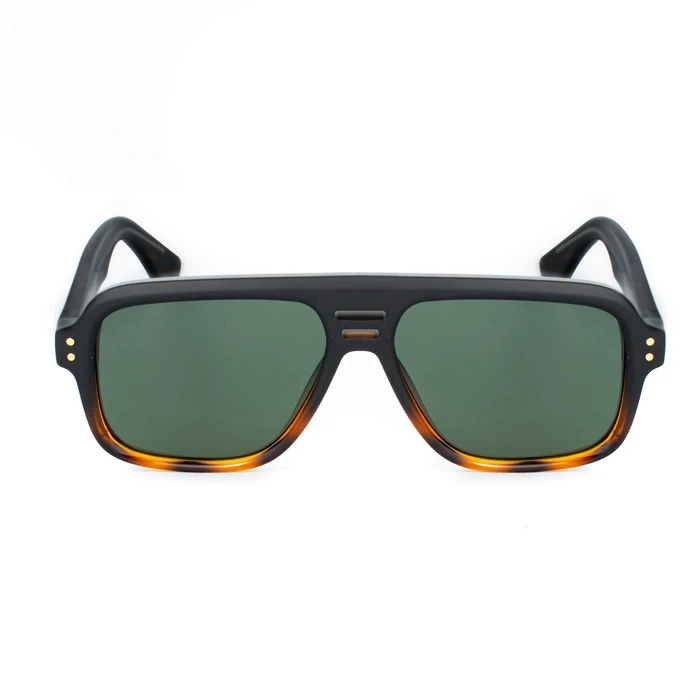 Bobroff Men's Sunglasses BFG0019-C3 (56/19/148) Black frame, Green lenses, Acetate