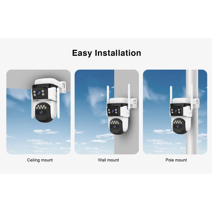 VSTARCAM smart solar camera BG621DR - Dual lens 3MP, 4G, PTZ, IP66 with 8000mAh battery and solar panel