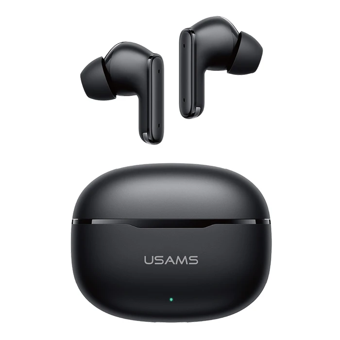 USAMS E05 True Wireless Earphones with Charging Case, Bluetooth 6.0, Black