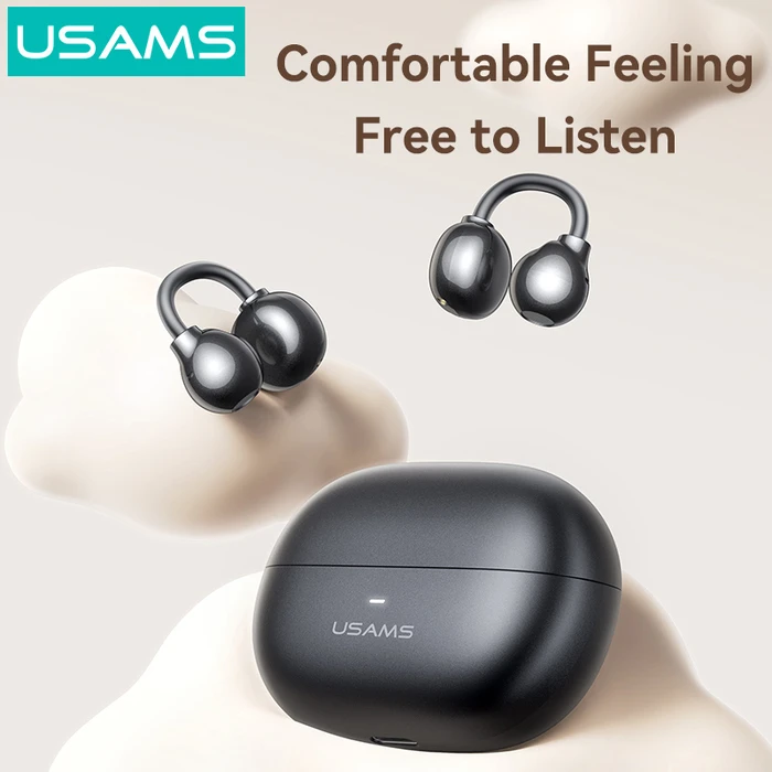 USAMS Echo R02 OWS Earphones with Charging Case, Black