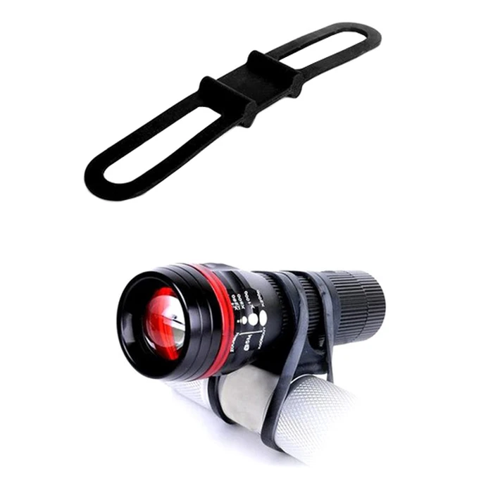 Ελαστικό κλιπ συγκράτησης φακού ποδηλάτου Powertech BIKE-0019, μαύρο