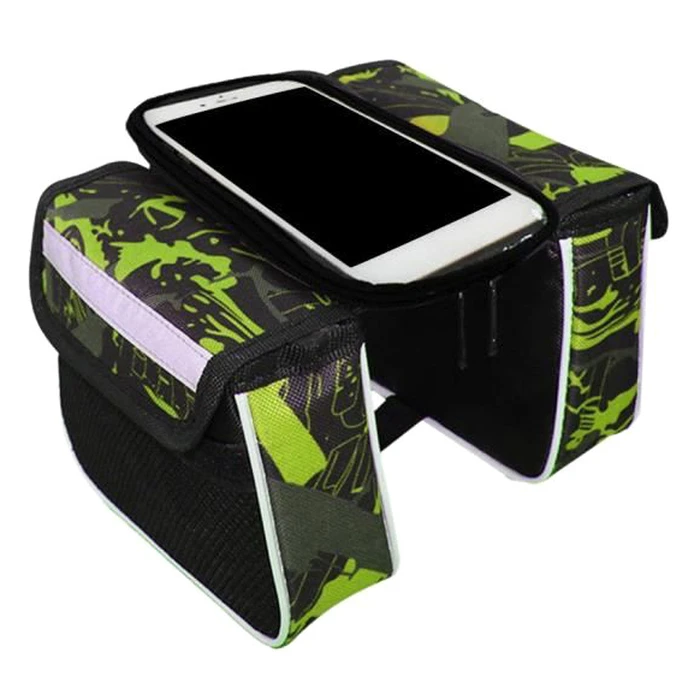 Tσαντάκι Ποδηλάτου BIKE-0035, με θήκη κινητού, μαύρο-πράσινο