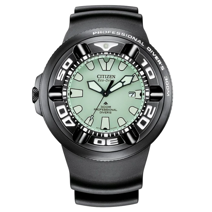 Ανδρικό Ρολόι Citizen Bj8055-04X (48mm) Καουτσούκ Λουράκι Μαύρο