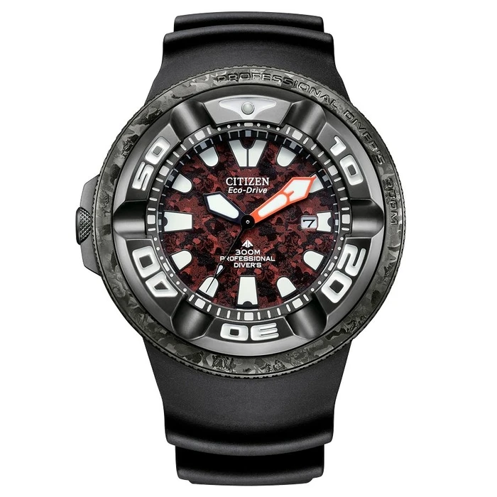 Ανδρικό Ρολόι Citizen Bj8059-03Z (48mm) Καουτσούκ Λουράκι Μαύρο