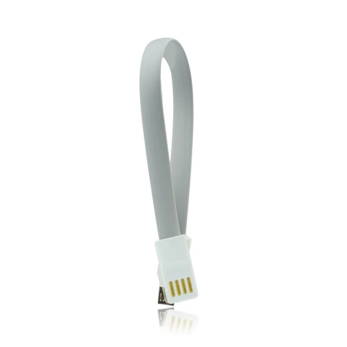 Καλώδιo USB Baku με μαγνήτη - micro USB universal 20cm γκρι