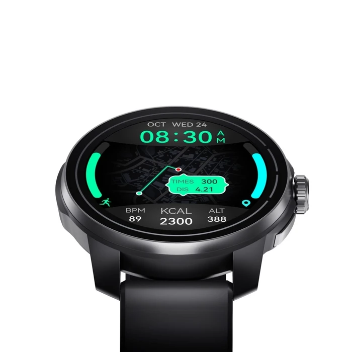 QCY Track S10 Watch Black 1,43 AMOLED HD Dual Band 6 Sat GPS, Gyroscope Geomagnetometer