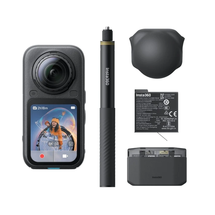 Insta360 X6 Essentials Bundle — 8K 360° Action Camera, 1/1.1" αισθητήρες, OLED 2.32"