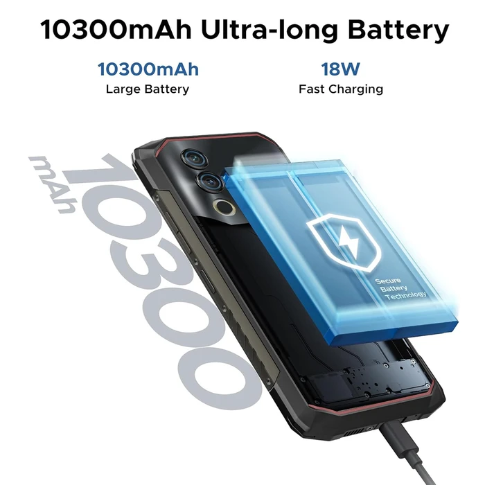 DOOGEE Blade10 Power Dual SIM (8/128GB) Ανθεκτικό Smartphone Μαύρο