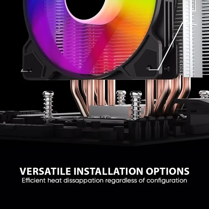 Ψύκτρα CPU Armaggeddon Argb Silent 12cm 6 Heat Pipes Black