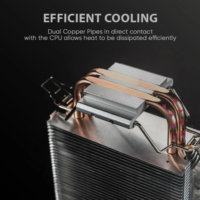 Ψύκτρα CPU Armaggeddon Rgb Silent 9cm Fan 2 Heat Pipes Black