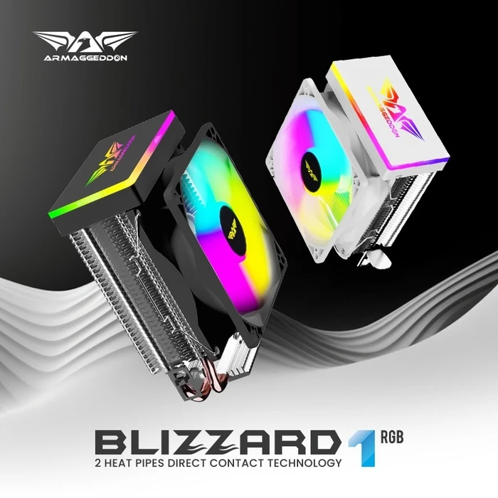 Ψύκτρα CPU Armaggeddon Rgb Silent 9cm Fan 2 Heat Pipes Black