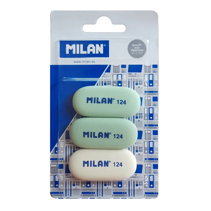 Γόμα 124 Milan Bmm9203mp Παραλληλόγραμη 50 X 23 X 6mm Σετ 3τμχ