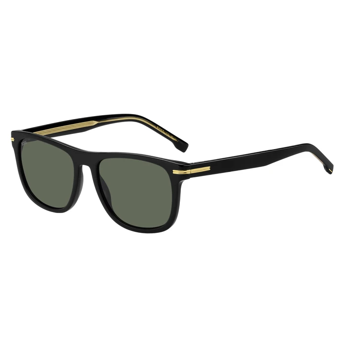 Hugo Boss BOSS1626/S 807 Men's Sunglasses — Black Acetate Frame, Green Category 3 Lenses, 55/18/145 mm