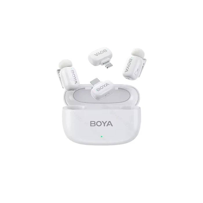 Μικρόφωνο Boya Mini iPhone Lightning & Type-C White - 2,4GHz 2mic Wireless with Charging Box