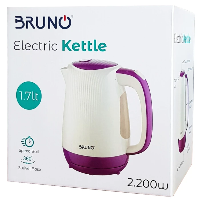 Βραστήρας Bruno BRN-0001, 2200w, 1.7lt, βάση 360°, LED