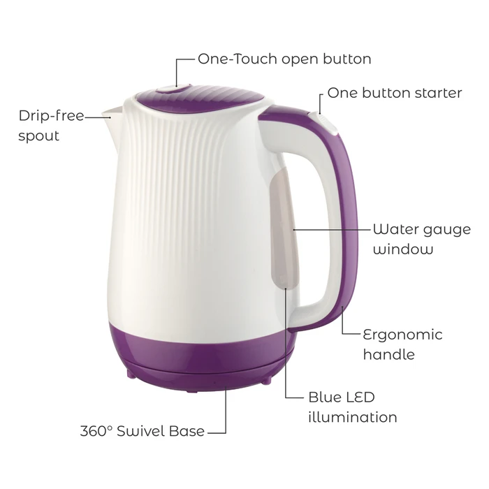 Βραστήρας Bruno BRN-0001, 2200w, 1.7lt, βάση 360°, LED