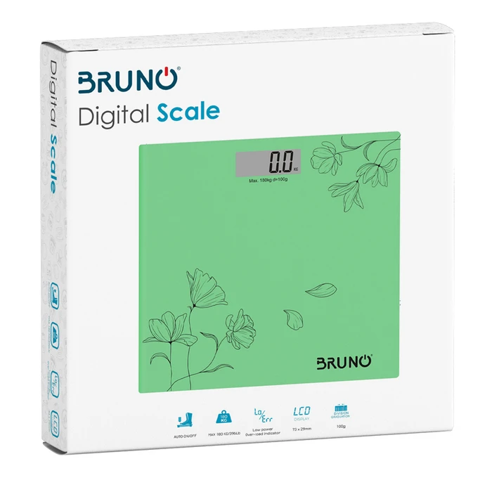 Ζυγαριά Μπάνιου Bruno ψηφιακή BRN-0054, έως 180kg, πράσινη