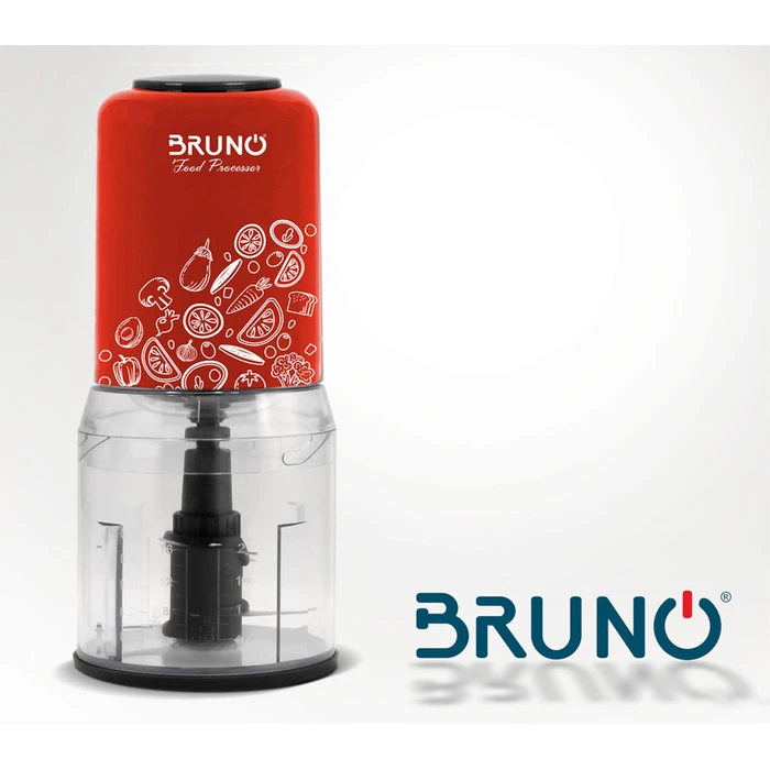 Πολυκόπτης Bruno BRN-0089, 2 ταχύτητες, 400W, 500ml, 4 λεπίδες, κόκκινος