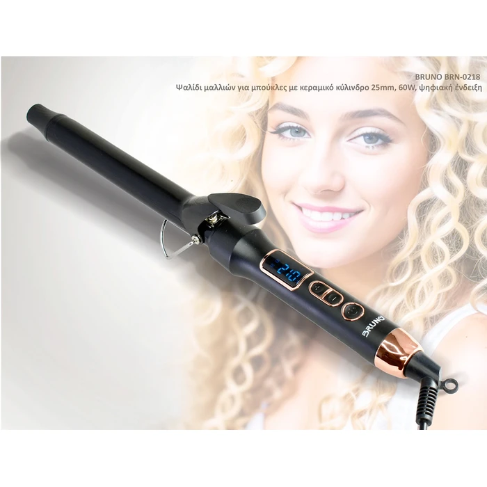 Ψαλίδι Μαλλιώ Bruno BRN-0218 Κεραμική 25Mm, 60W, Ψηφιακή, Black-Copper