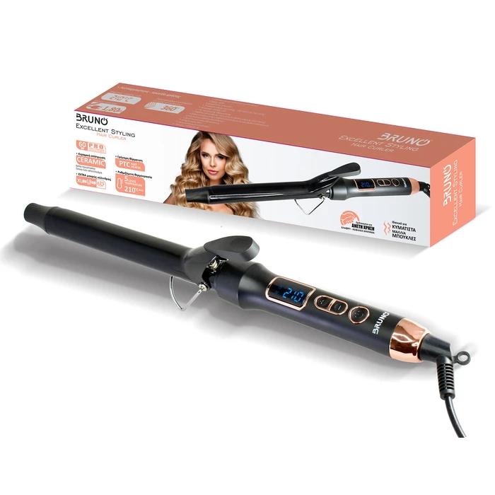 Ψαλίδι Μαλλιώ Bruno BRN-0218 Κεραμική 25Mm, 60W, Ψηφιακή, Black-Copper