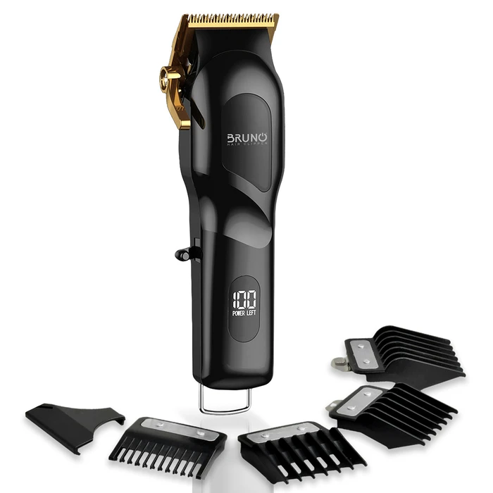 Επαγγελματική Κουρευτική Μηχανή Bruno BRN-0222 επαναφορτιζόμενη με Βάση, Μαύρη