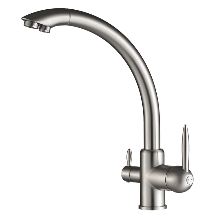 Μπαταρία Πάγκου Κουζίνας Bruno BRN-0238, Τρίοδη, Αναμεικτική, Ασημί