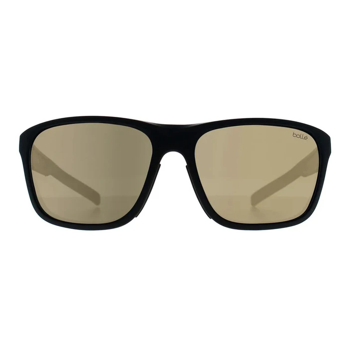 Bolle Unisex Sunglasses Strix BS022009 (57/15/130) Black Frame, Golden Lenses - Category 3, 100% UVA & UVB