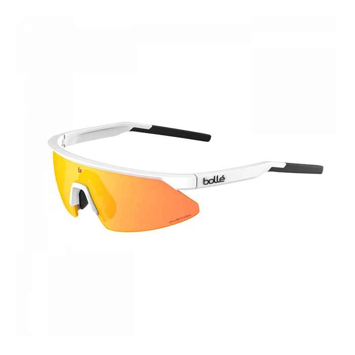 BOLLE Micro Edge Unisex Sunglasses — White Plastic Frame, Brown Photochromic Lenses (Category 2, 100% UVA/UVB) — Model BS032002