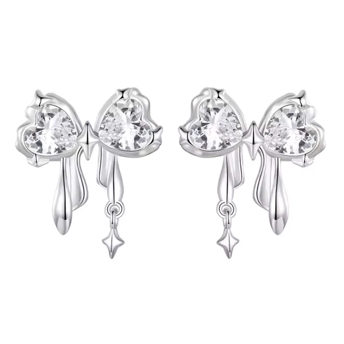 Σκουλαρίκι Bamoerα Καρφωτά BSE1061 με Κυβική Ζιρκόνια, Ασήμι 925, Ασημί